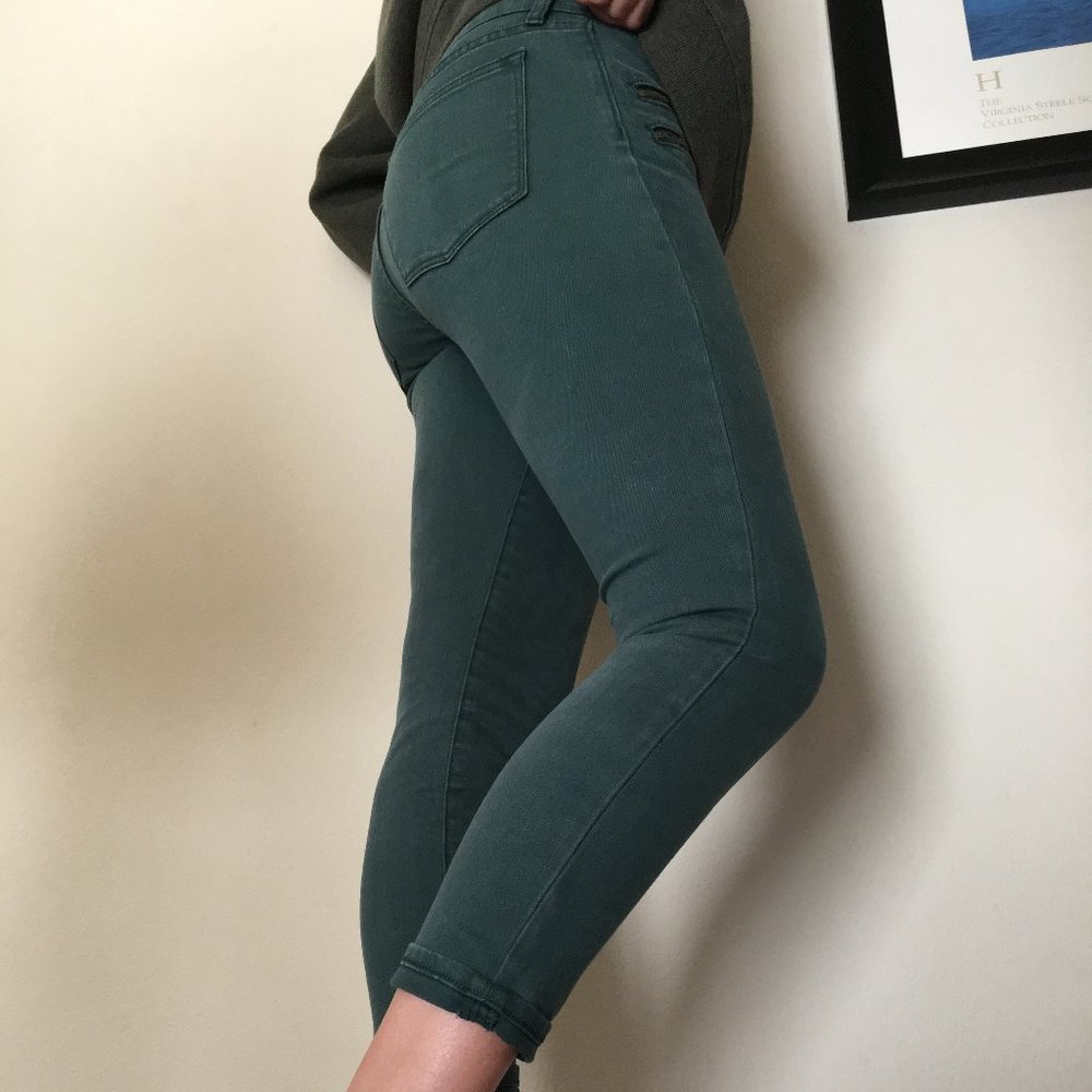 J Crew green skinny jeans